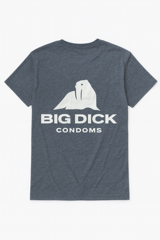 BIG DICK Condoms- Classic Tee (Heather Blue)